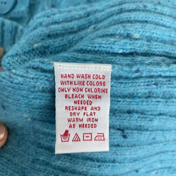 Nine & Company Womens Cardigan Sweater Medium Knit Blue Wool Blend - Picture 7 of 8